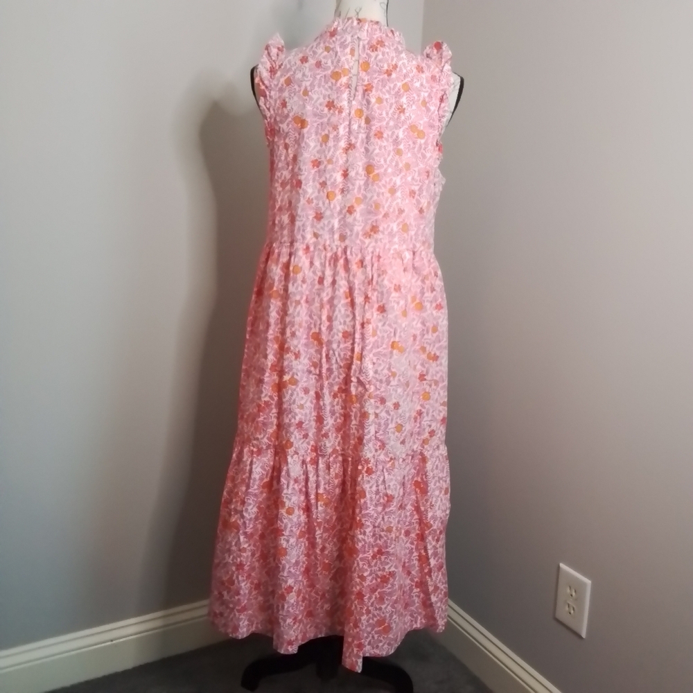 J. Crew Re-Imagined Floral Tiered Ruffle Sleeveless Midi Dress - 8 - Picture 10 of 15